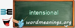WordMeaning blackboard for intensional